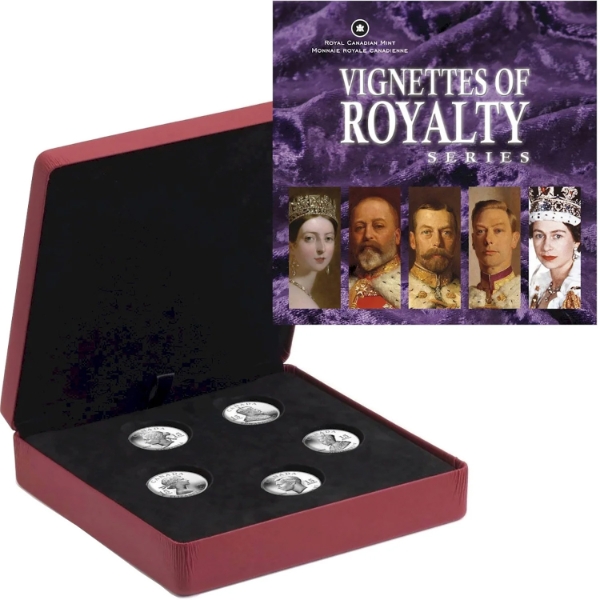2008-2009 $15 Vignettes of Royalty Sterling Silver 5-Coin Set