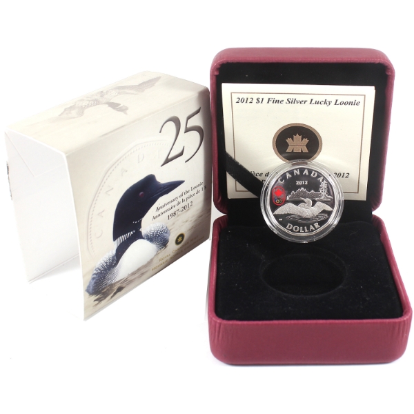 2012 $1 Lucky Loonie .9999 Fine Silver Coin (Tax Exempt)