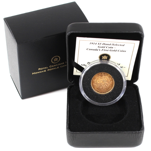 1914 Gold $5 Hand-Selected Gold Coin - Canada's First Gold Coins in RCM Packaging