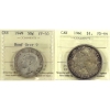 Image 1 : 50-cent 1949 Hoof Over 9 VF30 & Silver $1 1961 MS64 ICCS. 2pcs