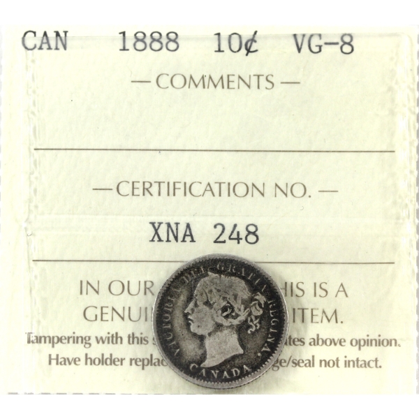 10-cent 1888 ICCS VG8