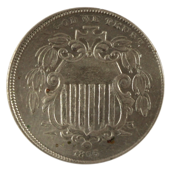USA 1866 Liberty Head Nickel Almost Uncirculated