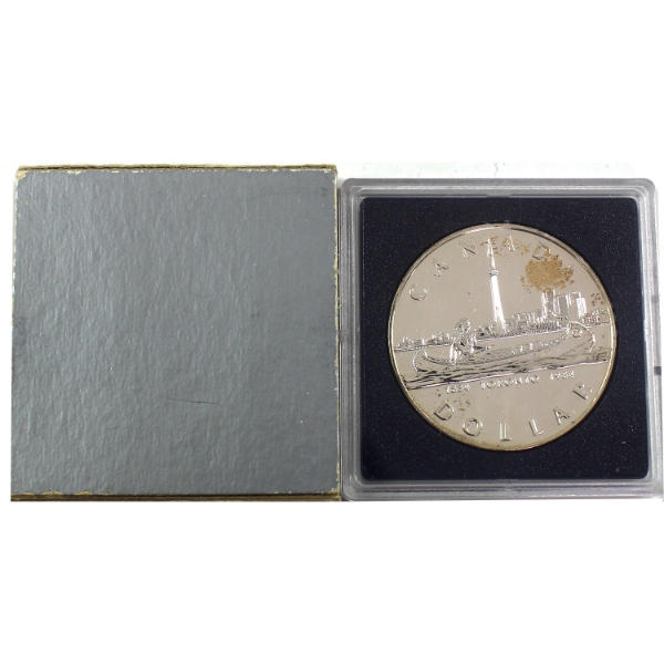 Silver $1 1984 Toronto's Sesquicentennial Proof .50 Fine Silver Dollar 