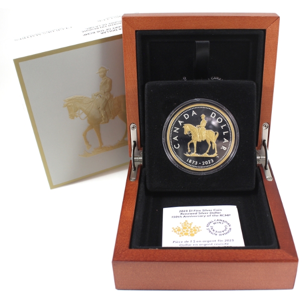 2023 $1 150th Anniversary of the RCMP Renewed Silver Dollar 2oz .9999 Fine Silver (Tax Exempt)