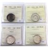 Image 1 : 25-cent 1941, 1942, 1943 Cameo & 1944 ICCS MS63. 4pcs. 