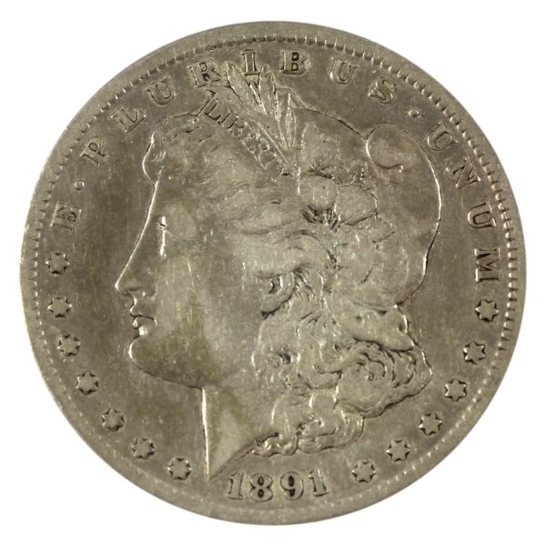 USA Silver 1891CC Morgan Dollar Very Fine