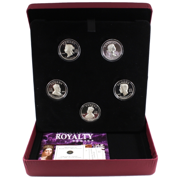 2008-2009 $15 Vignettes of Royalty Sterling Silver 5-Coin Set