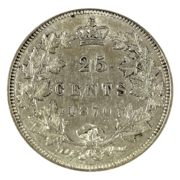 25-cent 1870 EF-AU