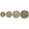 Image 2 : Great Britain Maundy Set 1954 Elizabeth II 4pc Sterling Silver