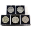 Image 1 : 1981-1985 $1 Silver Brilliant Uncirculated Dollars. 5pcs.