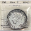Image 1 : Silver $1 1946 ICCS MS62