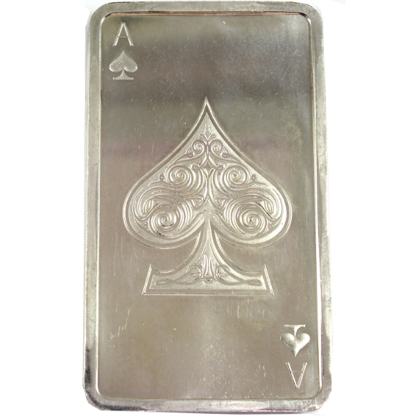 10oz Private Mint Ace of Spades .999 Fine Silver Bar (Tax Exempt)