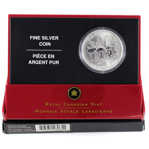 2005 $5 End of WWII 60th Anniversary Fine Silver Coin (Tax Exempt)