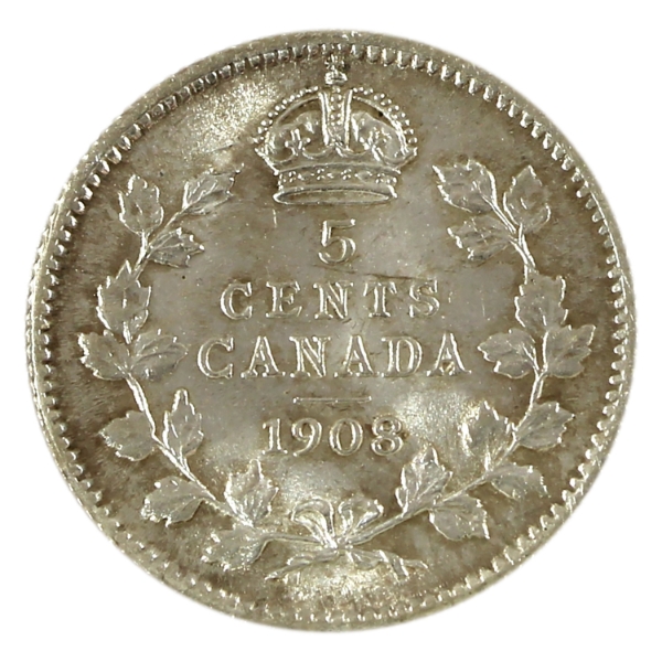 5-cent 1908 Small 8 Choice Brilliant UNC