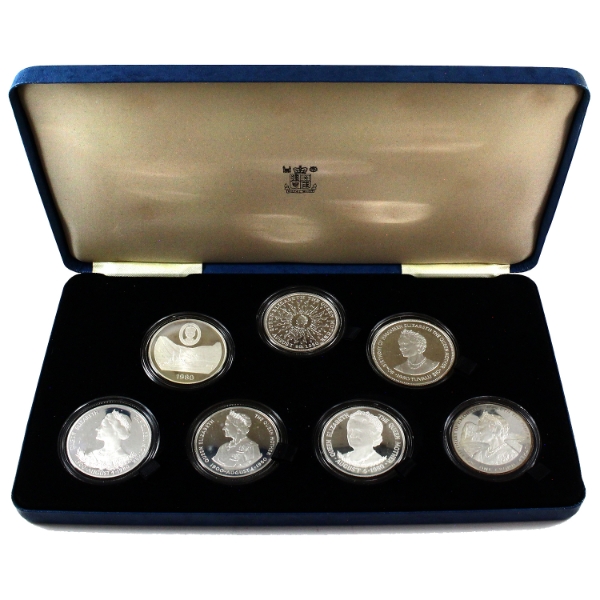 Great Britain 1980 Queen Mother 80th Birthday Sterling Silver Proof 7-Coin Set