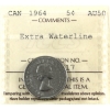 Image 1 : 5-cent 1964 Extra Waterline ICCS AU50