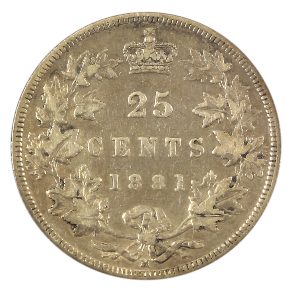 25-cent 1881H VF20