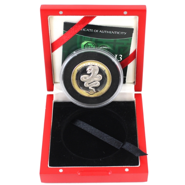 Palau Silver 2013 $5 Year Of The Snake With COA. (Tax Exempt).