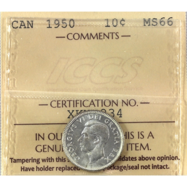 10-cent 1950 ICCS MS66