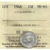 Image 1 : 10-cent 1946 ICCS MS65