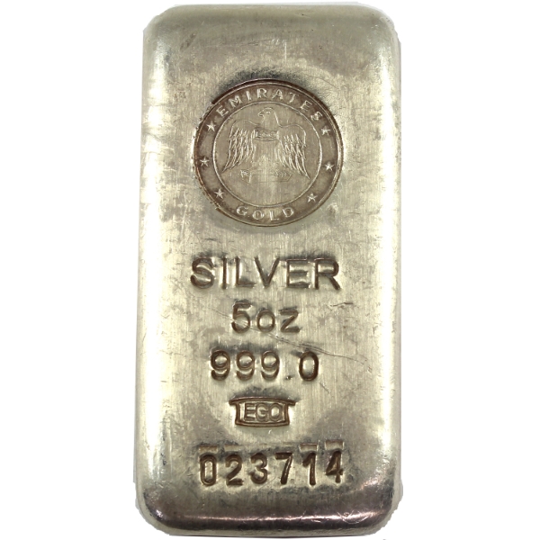 5oz Emirates Gold .999 Fine Silver Bar (Tax Exempt)