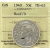 Image 1 : 50-cent 1949 Hoof/9 ICCS MS63