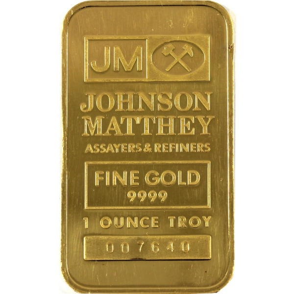 1oz Gold Johnson Matthey Vintage TD Bank .9999 Gold Bar, SN: 007640 (Tax Exempt)
