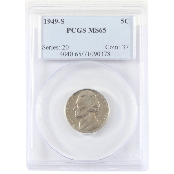 USA 1949S Jefferson Nickel PCGS MS65