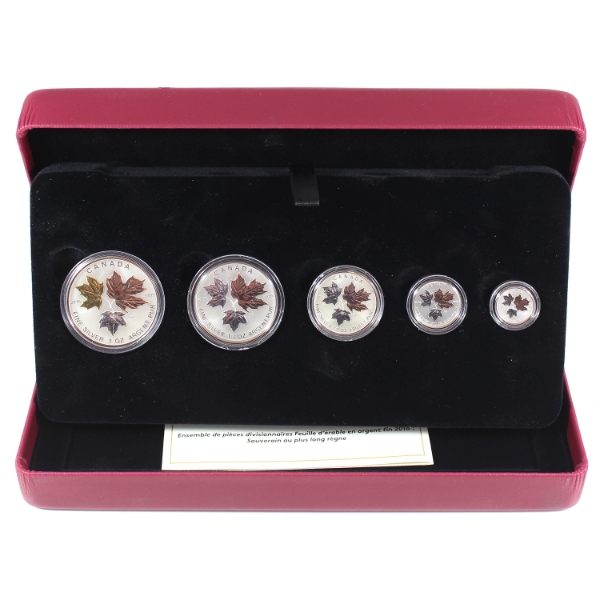 2016 Longest Reigning Sovereign Silver Maple Leaf Fractional Set (Tax Exempt)