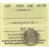Image 1 : 10-cent 1929 ICCS AU58