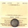 Image 1 : 5-cent 1899 ICCS MS60