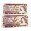 Image 1 : 2x BC-47aA 1974 $2 *BA Replacement Notes in Sequence UNC or Better Lawson-Bouey. 2pcs