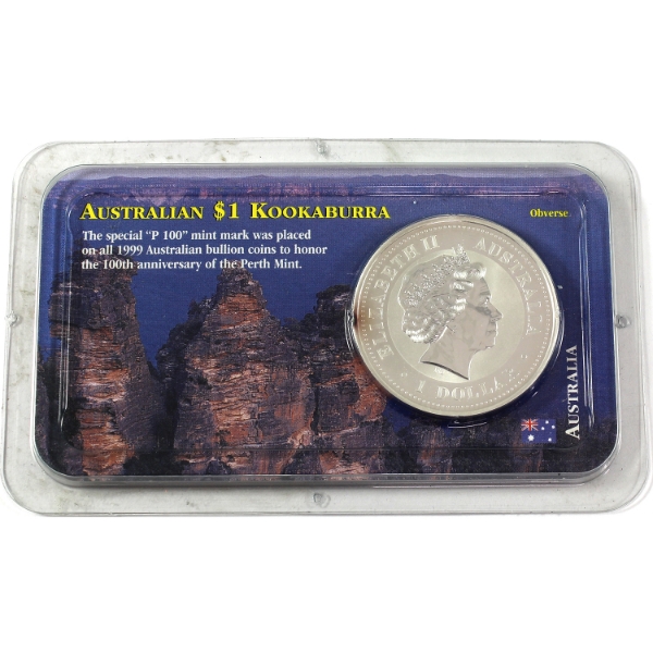 1oz Australia 1999 $1 Kookaburra .999 Fine Silver Round (Tax Exempt)
