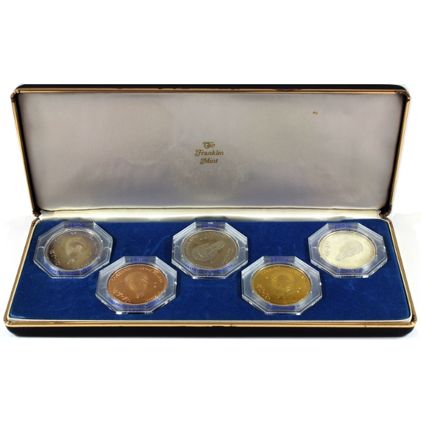 Franklin Mint 1966 Project Gemini 5-Piece Set in Original Packaging