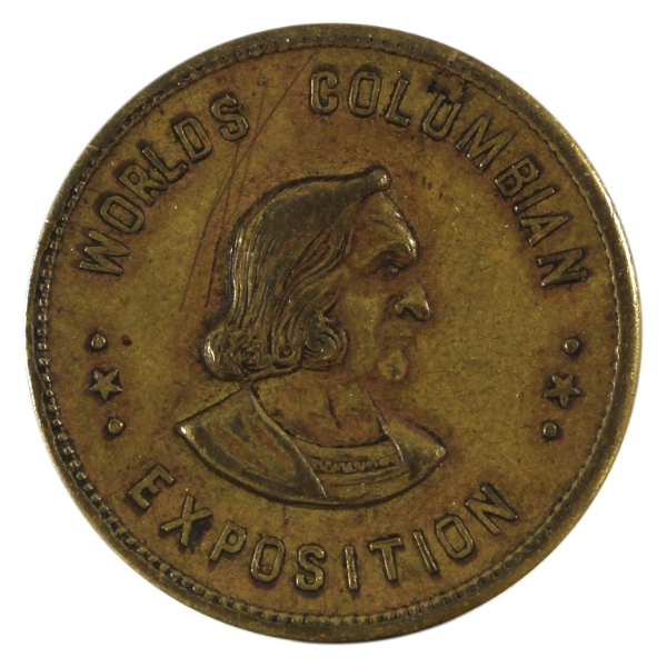 Colombian Expo 1893 Canadian Court Token Brass, 24mm