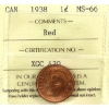 Image 1 : 1-cent 1938 ICCS MS66 Red