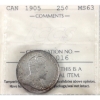 Image 1 : 25-cent 1905 ICCS MS63