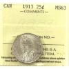 Image 1 : 25-cent 1913 ICCS MS63