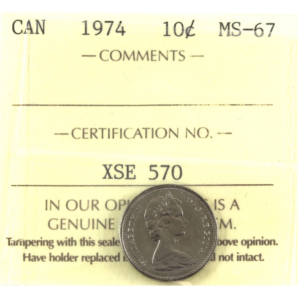 10-cent 1974 ICCS MS67