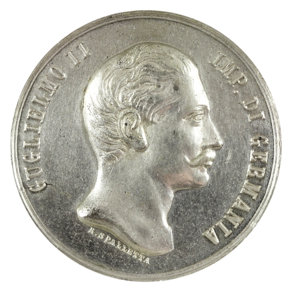 Italy 1888 Visit to Rome by Prussian Kaiser Wilhelm II Souvenir Medallion 