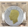 Image 1 : 2015 5-cent Legacy of the Canadian Nickel - Identification of Nickel .9999 Fine Silver ICCS PF68