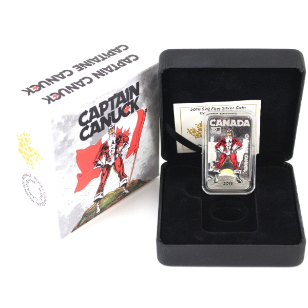 2018 $20 Captain Canuck Fine Silver Coin with Selective Colour (Tax Exempt)