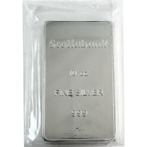 10oz Scotiabank .999 Fine Silver Bar (Tax Exempt)