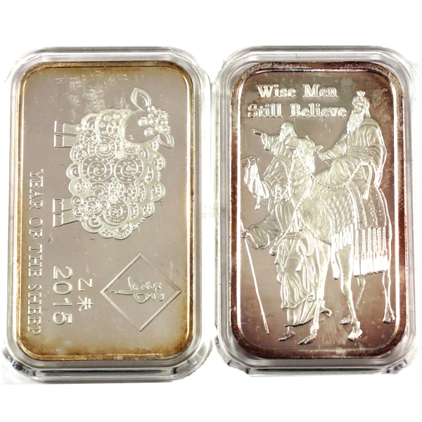 2x 1oz .999 Fine Silver Bars. 2pcs. (Tax Exempt)