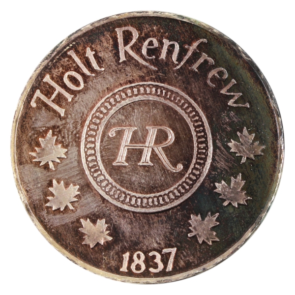1oz Holt Renfrew 1975 $25 .999 Fine Silver Merchant Token (Tax Exempt)