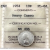 Image 1 : 10-cent 1954 ICCS PL64 Heavy Cameo