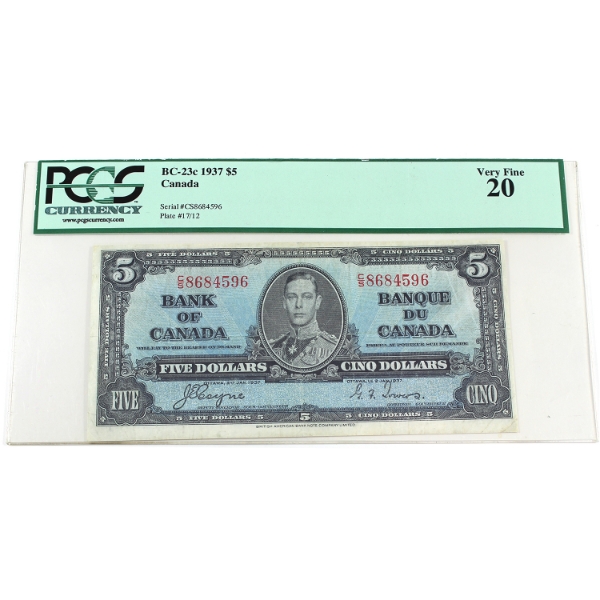 BC-23c 1937 $5 PCGS VF20 Coyne-Towers SN:C/S8684596