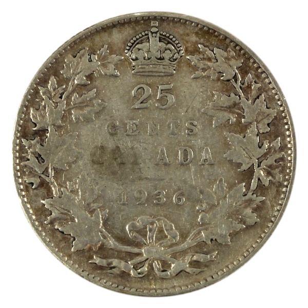 25-cent 1936 Dot VG-F