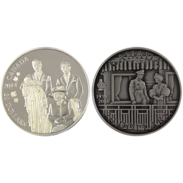 Group Lot of 2014 $20 Royal Family 1oz .9999 Fine Silver Coins. 2pcs. (Tax Exempt)