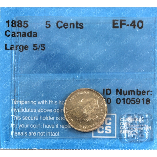 5-cent 1885 Large 5/5 CCCS EF40 